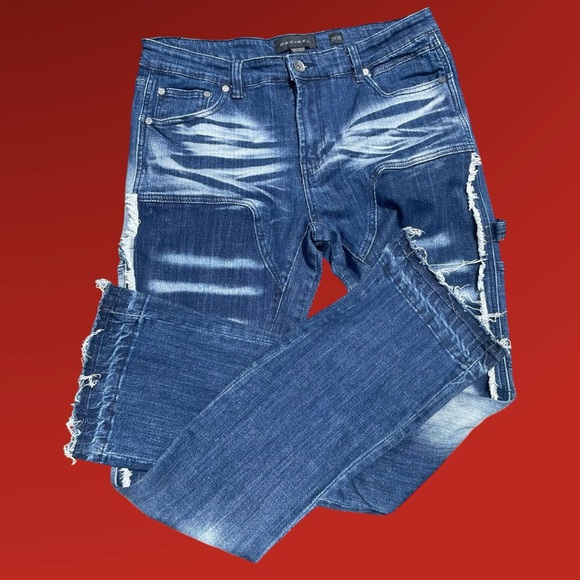DECIBEL Jeans | Acid Wash | Distressed 
Men’s Sz 34/36 | Blue & White | Grunge - Picture 2 of 9